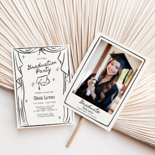 Hand Drawn Whimsical Graduation Party Invitation