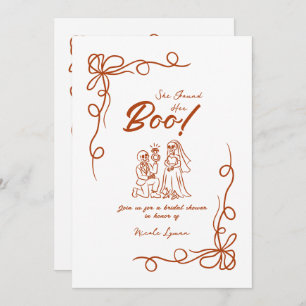 Hand Drawn Whimsical Halloween Bridal Shower Invitation