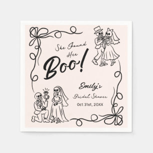 Hand Drawn Whimsical Halloween Bridal Shower Napkin