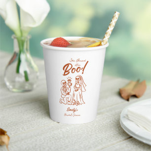 Hand Drawn Whimsical Halloween Bridal Shower Paper Cups