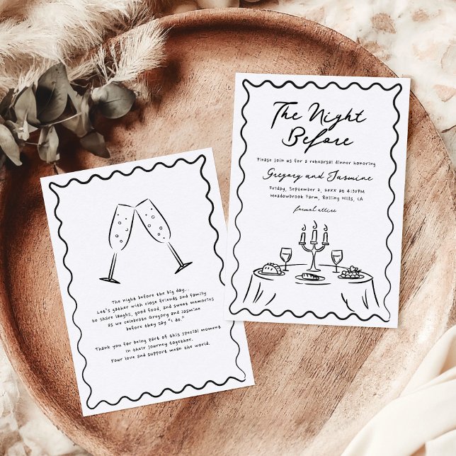 Hand Drawn Whimsical Handwritten Rehearsal Dinner  Invitation (Creator Uploaded)