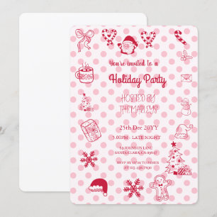 Hand drawn whimsical holiday party invitation