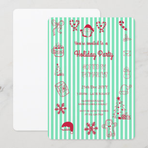 Hand drawn whimsical holiday party invitation