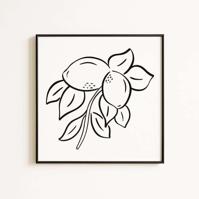 Hand-Drawn Whimsical Lemon Branch Art Poster (Creator Uploaded)
