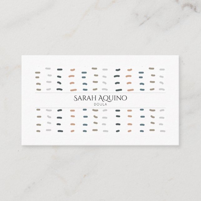 Hand Drawn Whimsical Lines Doula Or Midwife Business Card (Front)