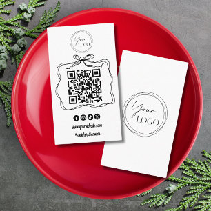 Hand Drawn Whimsical Logo Social Media QR Code Business Card