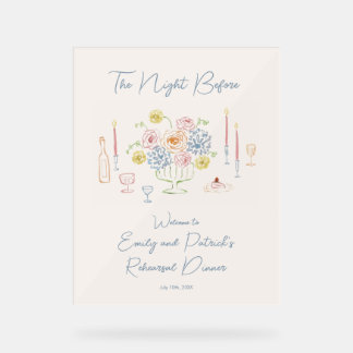 Hand drawn Whimsical Rehearsal Dinner Welcome Sign