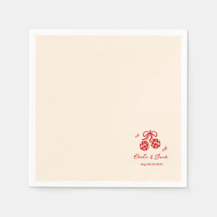 Hand Drawn Whimsical retro disco Wedding Doodle Napkin