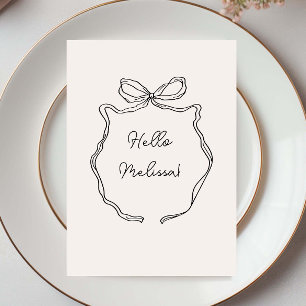 Hand Drawn Whimsical Ribbon border menu with name