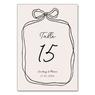 Hand Drawn Whimsical Ribbon Border Table Number