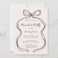 Hand Drawn Whimsical Ribbon Brunch and Bubbly