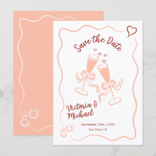 Hand Drawn Whimsical Save the date Wedding Invitation
