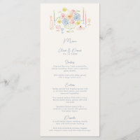 Hand Drawn Whimsical Tabletop Pastel Wedding