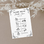 Hand Drawn Whimsical Wedding Itinerary Schedule Programme<br><div class="desc">Hand Drawn Blue Wedding Itinerary Schedule Welcome Poster.
Original whimsical artwork by Savanamm.
Contact me if you want personalised illustration for your wedding</div>