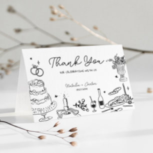 Hand Drawn Whimsical Wedding Thank You