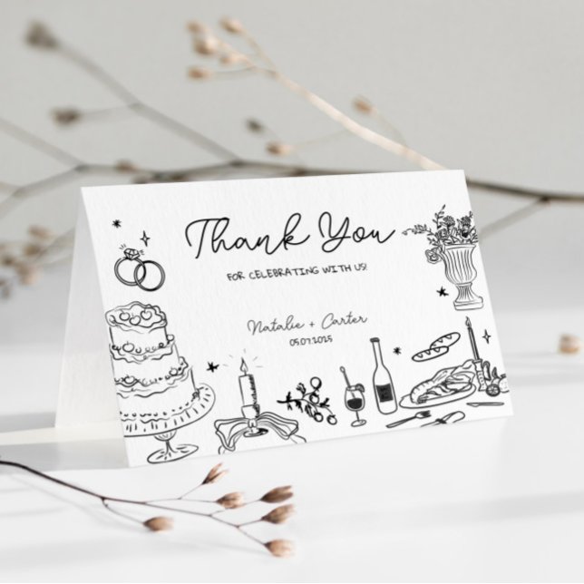 Hand Drawn Whimsical Wedding Thank You (Creator Uploaded)