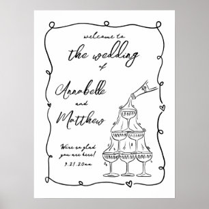 Hand Drawn Whimsical Wedding Welcome Sign