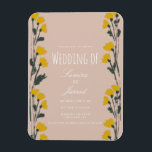 Hand-Drawn Wild Floral Botanical Vintage Wedding Magnet<br><div class="desc">Wedding Post Card Invitations with Hand Drawn Botanical Wild Flowers</div>