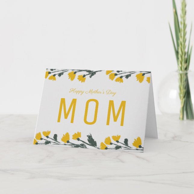Hand Drawn Wild Floral Mother's Day  Card (Front)