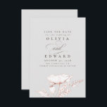 Hand-drawn Wildflowers Light Grey Save the Date<br><div class="desc">Hand-drawn rose gold wildflowers light grey save the date cards</div>