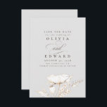 Hand-drawn Wildflowers Light Grey Save the Date<br><div class="desc">Hand-drawn gold wildflowers light grey save the date cards</div>