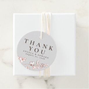 Hand-drawn Wildflowers Minimalist Thank You Favour Tags