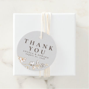 Hand-drawn Wildflowers Minimalist Thank You Favour Tags