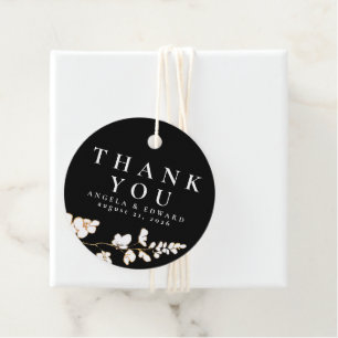 Hand-drawn Wildflowers Minimalist Thank You Favour Tags