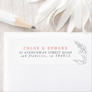 Hand-drawn Wildflowers Minimalist White and Pink