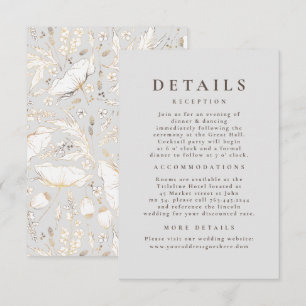 Hand-drawn Wildflowers Pattern Wedding Details Enclosure Card