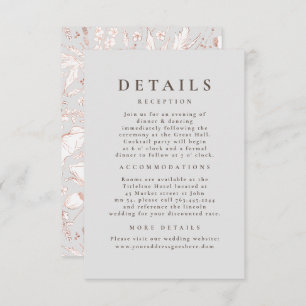 Hand-drawn Wildflowers Pattern Wedding Details Enclosure Card