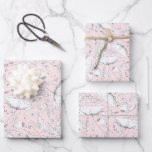 Hand-drawn Wildflowers Pencil Sketch Pattern Pink  Wrapping Paper Sheet<br><div class="desc">Wildflowers pattern pink wrapping papers</div>