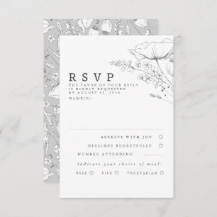 Hand-drawn Wildflowers Wedding RSVP