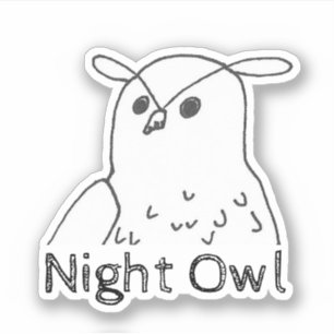Hand-drawn Wildlife Nature Bird Night Owl