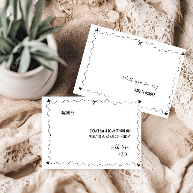 Hand drawn Will You Be Maid Of Honour Proposal Car Invitation (Creator Uploaded)
