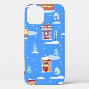 Hand drawn winter seamless pattern with cute Scand iPhone 12 Case