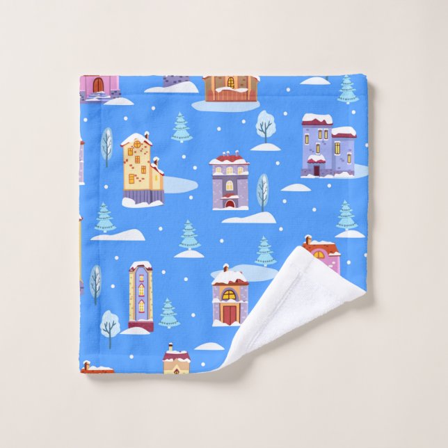Hand drawn winter seamless pattern with cute Scand Wash Cloth (Wash Cloth)