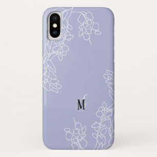 Hand Drawn Wisteria Floral Monogram iPhone X Case