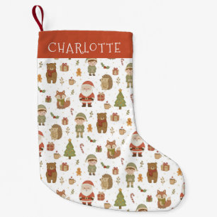 Hand Drawn Woodland Animals Christmas Stocking