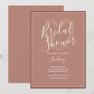Hand Drawn Wreath Heart Boho Bridal Shower Invi Invitation