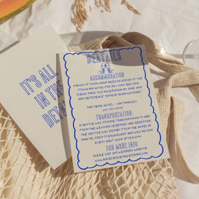 Hand Drawn Written Quirky Scribble Wedding Details Enclosure Card (Creator Uploaded)