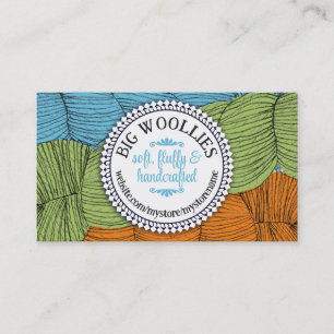 hand drawn yarn knitting crochet business cards