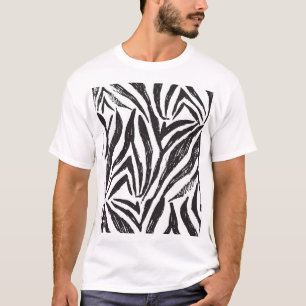 Hand Drawn Zebra: Vintage Print. T-Shirt