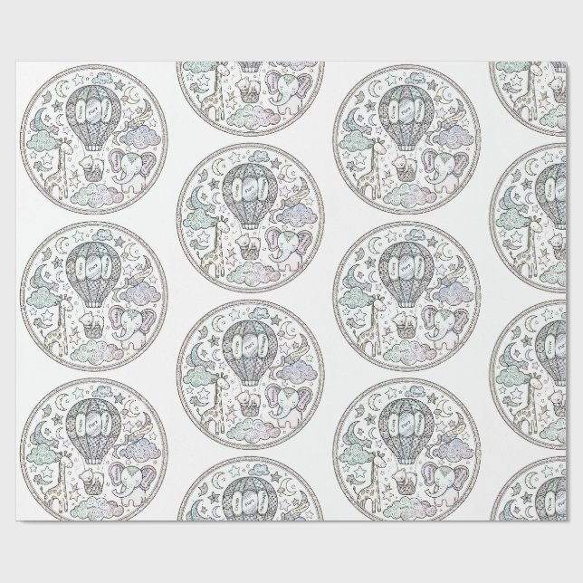Hand-Drawn Zentangle Mandala Pattern Wrapping Pape Paper (Flat)