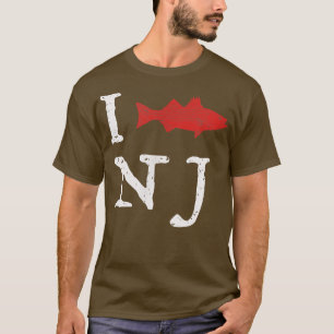 Hand DrawnI Striped Bass NJ T-Shirt