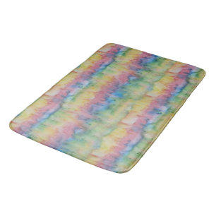 Hand Dyed Rainbow Stripe Bath Mat