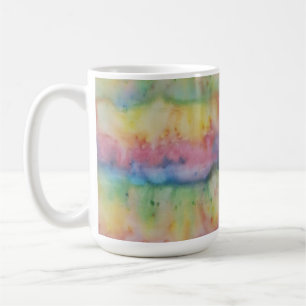 Hand Dyed Rainbow Stripe Coffee Mug