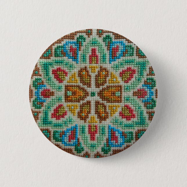 Hand embroidered button (Front)