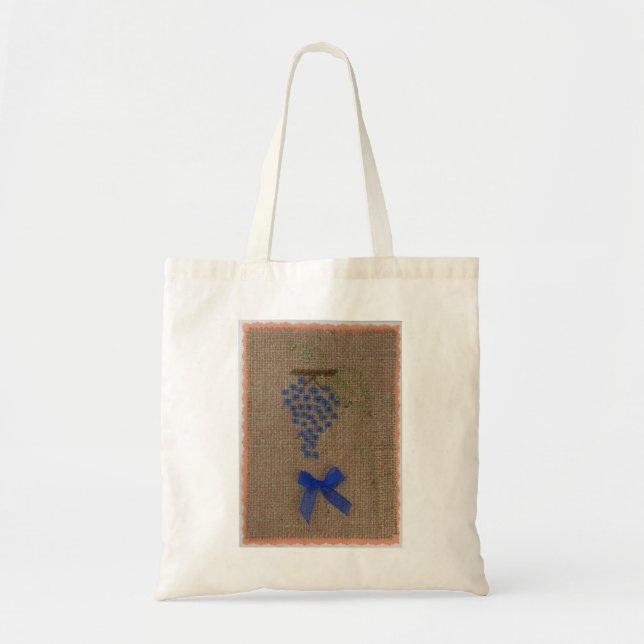Hand embroidery grapes tote bag (Front)