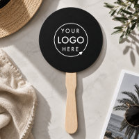 Hand Fan | Custom Logo DIY Black Event Paddles
